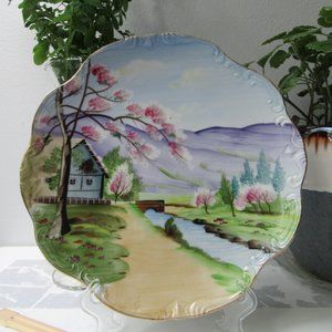 Porcelain Hand-Painted Decorative Plate, Japan